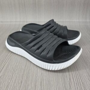 Kuailu Recovery Slide Black White Sandals Womens 9